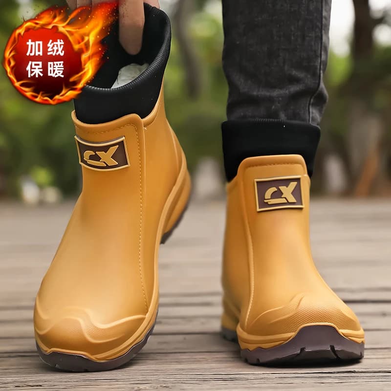 Bottes pluie homme chaudes hiver 2026 - Bottines imperméables légères et coupe-vent