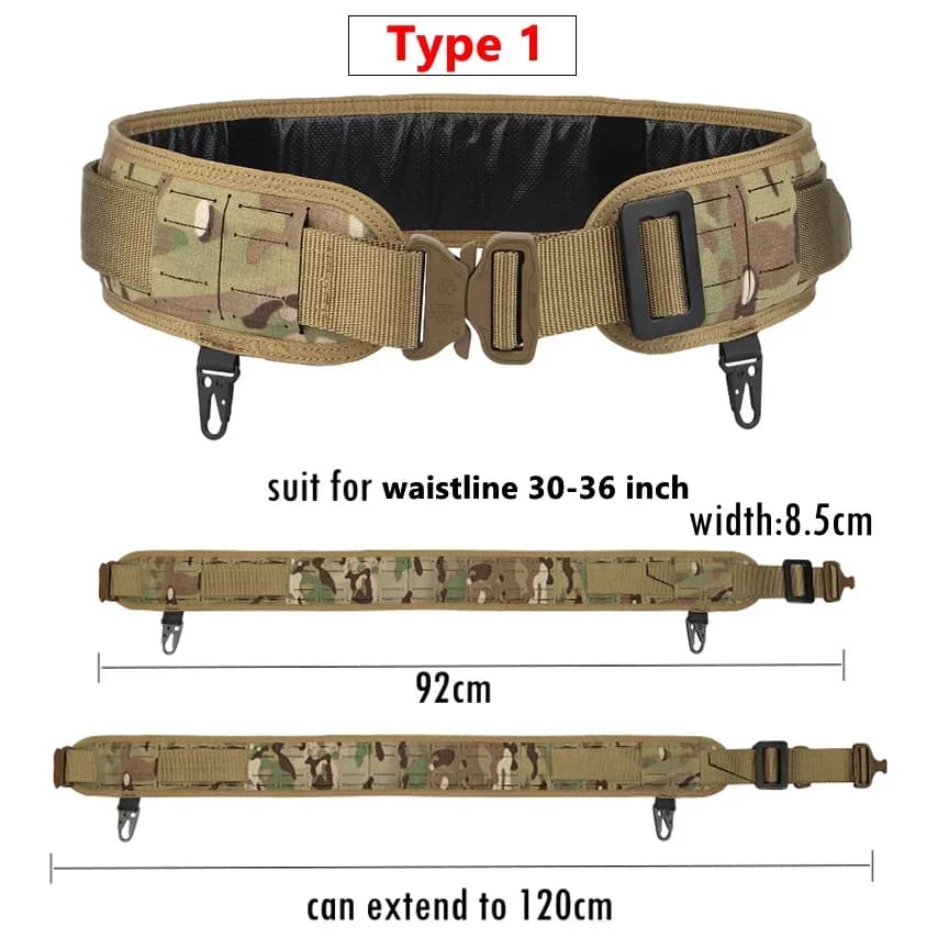 Ceinture taille tactique Molle pour war game paintball airsoft et équipement pêche sportive