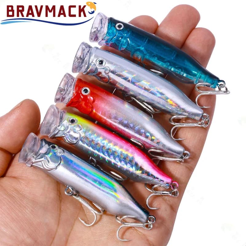 Leurre flottant popper wobbleur pour carpe et carnassiers, appât artificiel crankbait pêche leurre