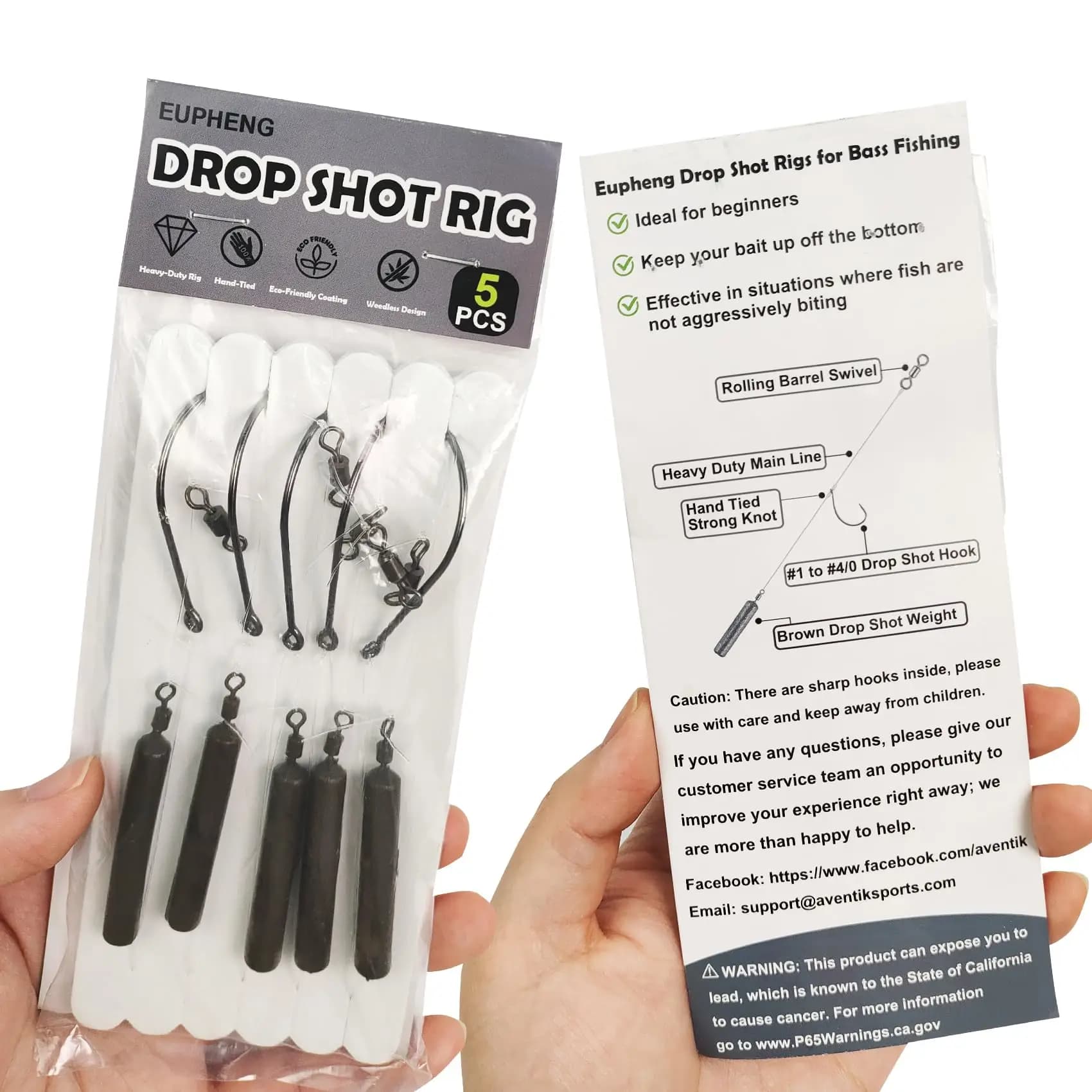 Montages drop shot prêts à pêcher pour le bar, kit complet avec plomb, émerillon et hameçon
