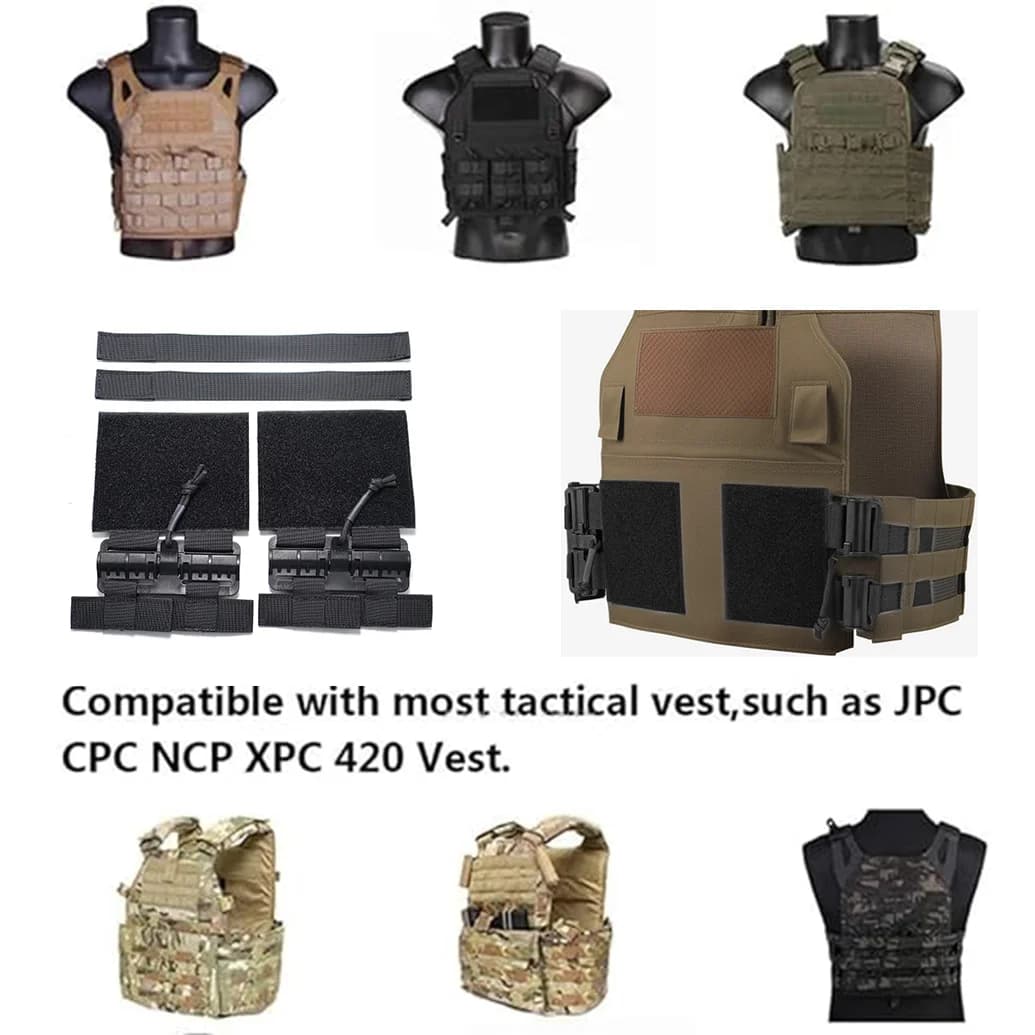 Ensemble boucles rapides tactiques - Bretelles ajustables pour gilets pêche MOLLE