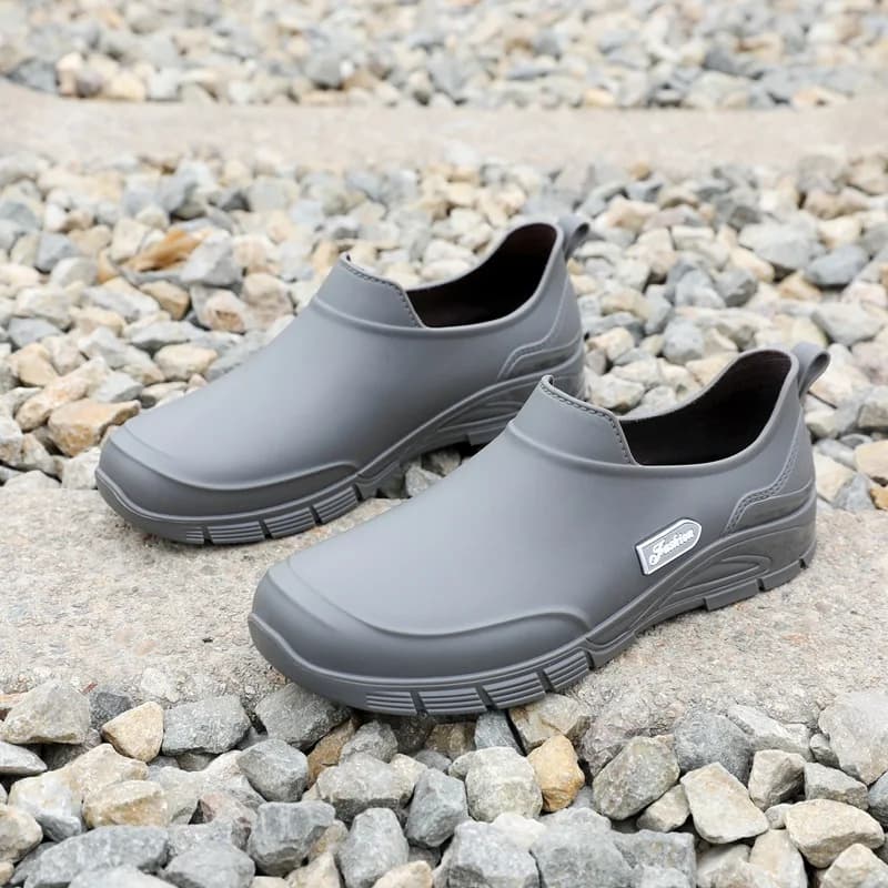Bottes de pluie basses hommes anti-dérapantes pour pêche cuisine et activités extérieures résistantes