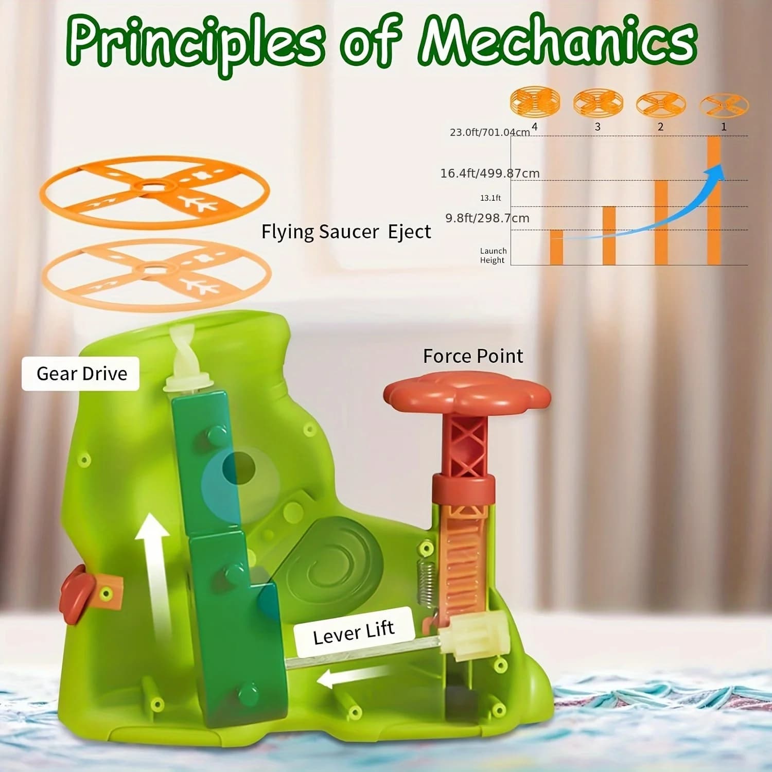 Lanceur soucoupe volante éléphant rose pour enfants - Jeu extérieur durable parc jardin jouet