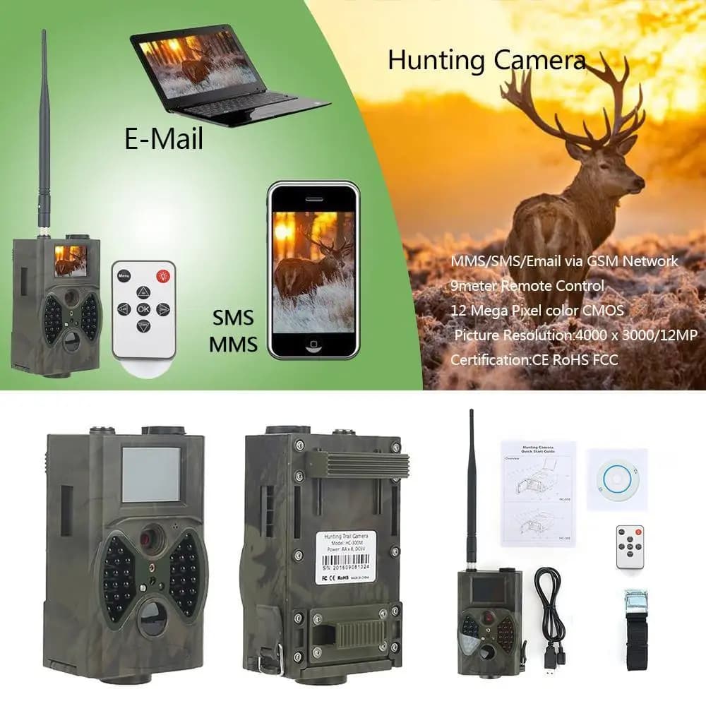 Caméra de chasse étanche 16MP 2G MMS/SMS - Surveillance faune avec photo trap et monitoring à distance