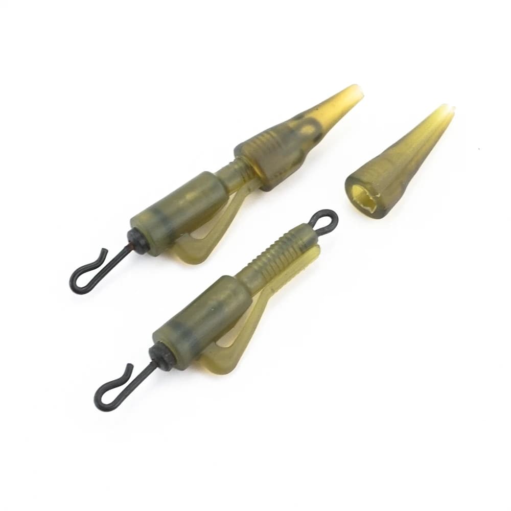 Hirisi 10 clips hybrides quick change anti-emmêlement pour pêche à la carpe avec cône caoutchouc