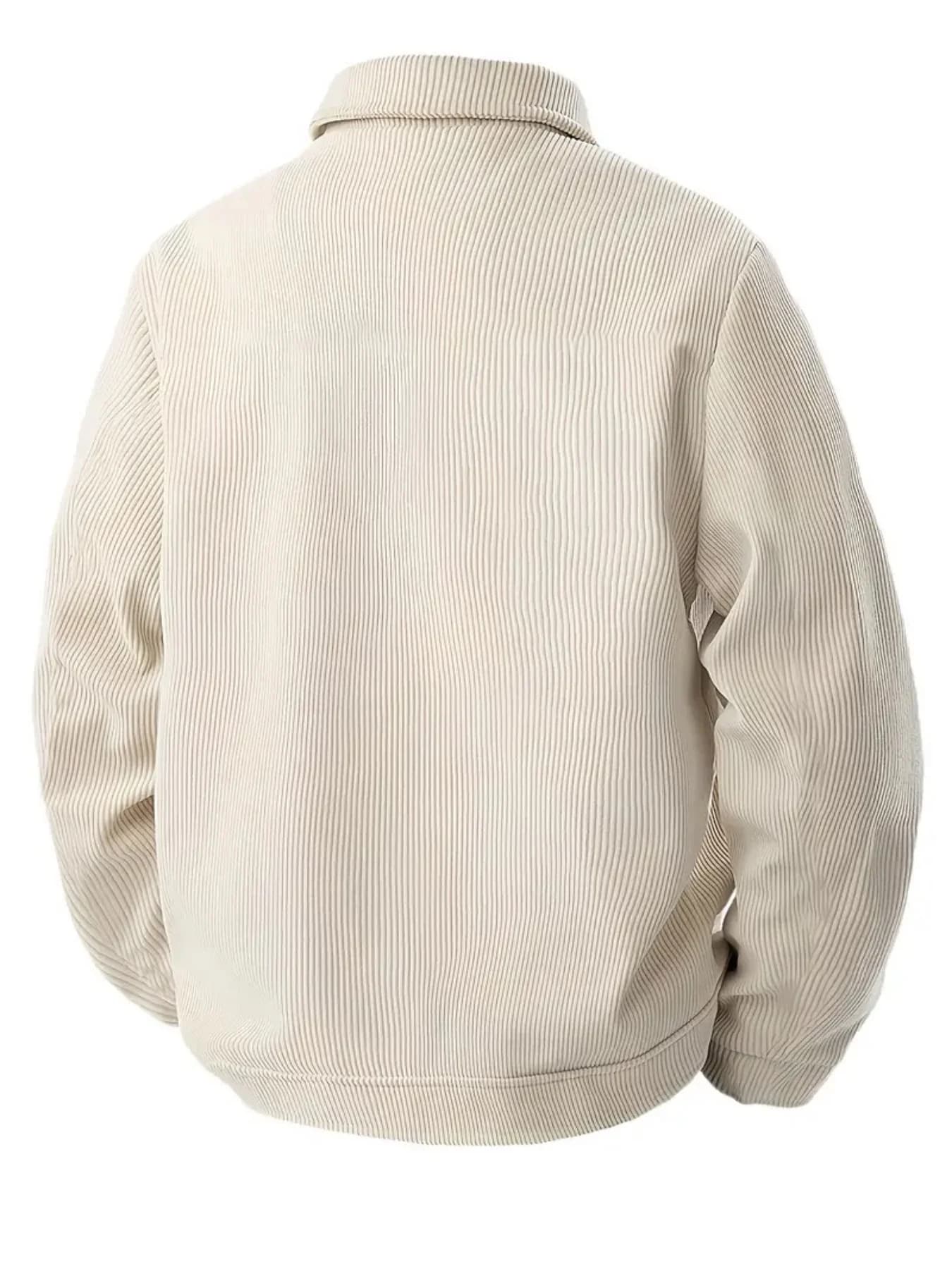 Veste velours côtelé homme pêche occasionnelle - Haut extérieur polyvalent toutes occasions