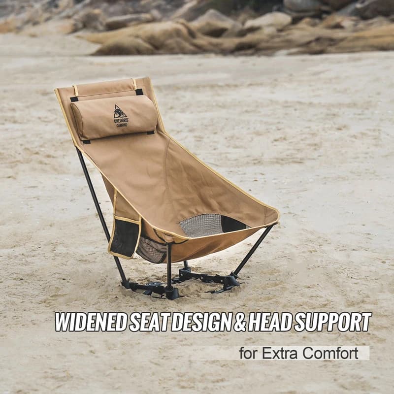 Chaise pliante camping OneTigris dossier haut - Siège confortable pour pêche trekking jardin plage