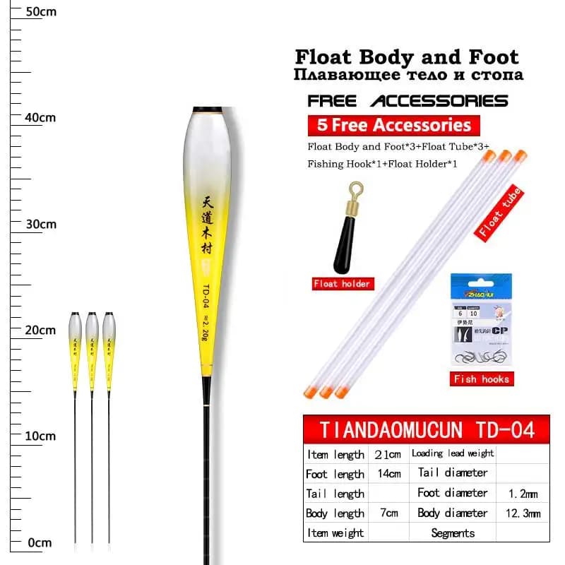 Kit pêche nocturne avec flotteurs lumineux nano, hameçons et porte flotteur pour pêche de précision