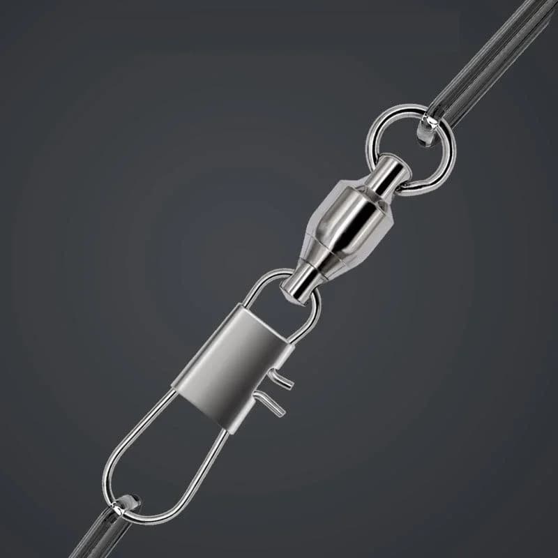 DNDYUJU 20 pièces émerillons à roulement à billes avec agrafe interlock en acier inoxydable pour leurres