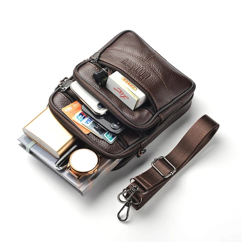 Sac messager cuir homme pêcheur professionnel rangement accessoires pêche voyage affaires quotidien