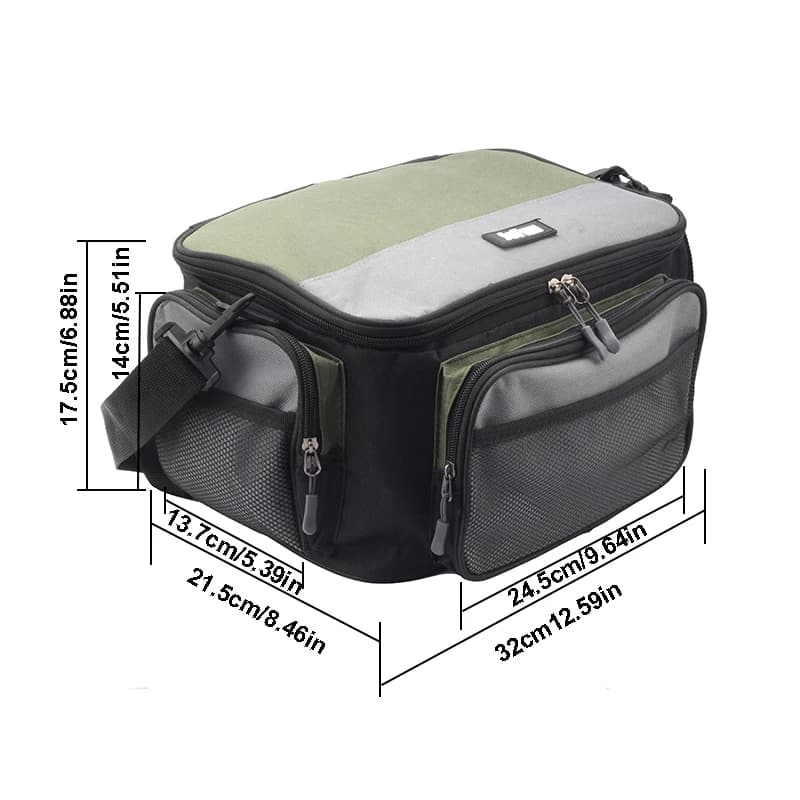 Grand sac pêche multifonction JSFUN Oxford : rangement moulinets et outils grande capacité