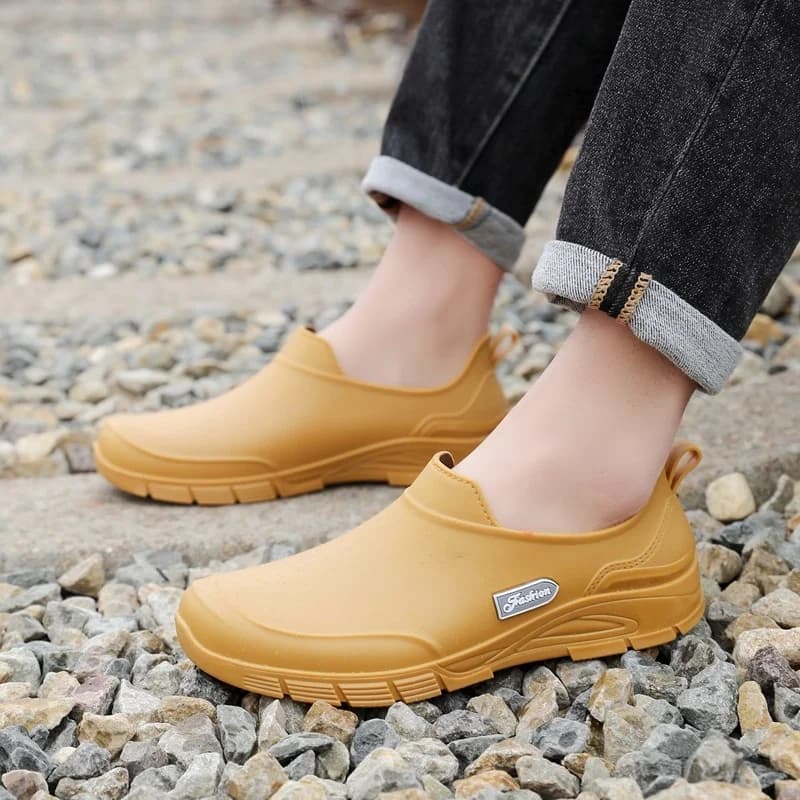 Bottes de pluie basses hommes anti-dérapantes pour pêche cuisine et activités extérieures résistantes