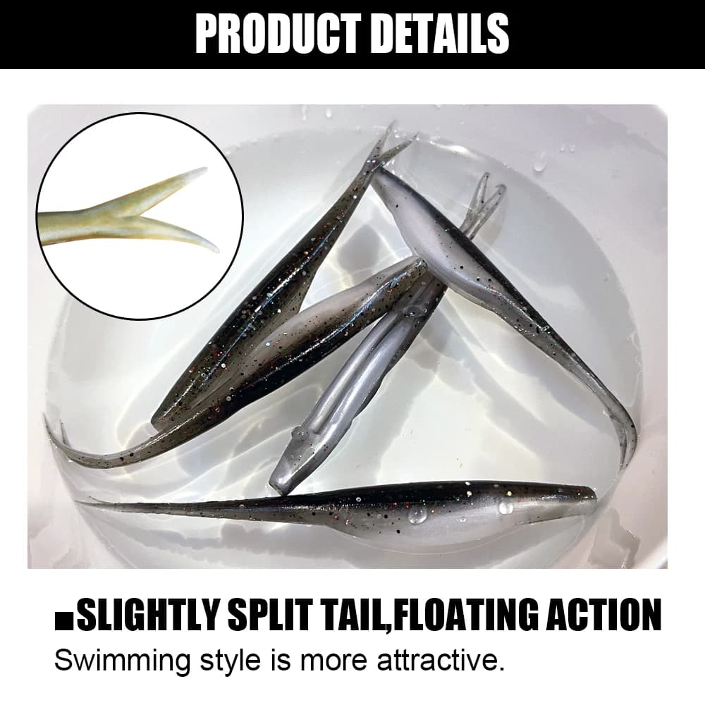 Spinpoler TPR jerk shad queue fourchue leurre souple flottant pêche sandre brochet perche