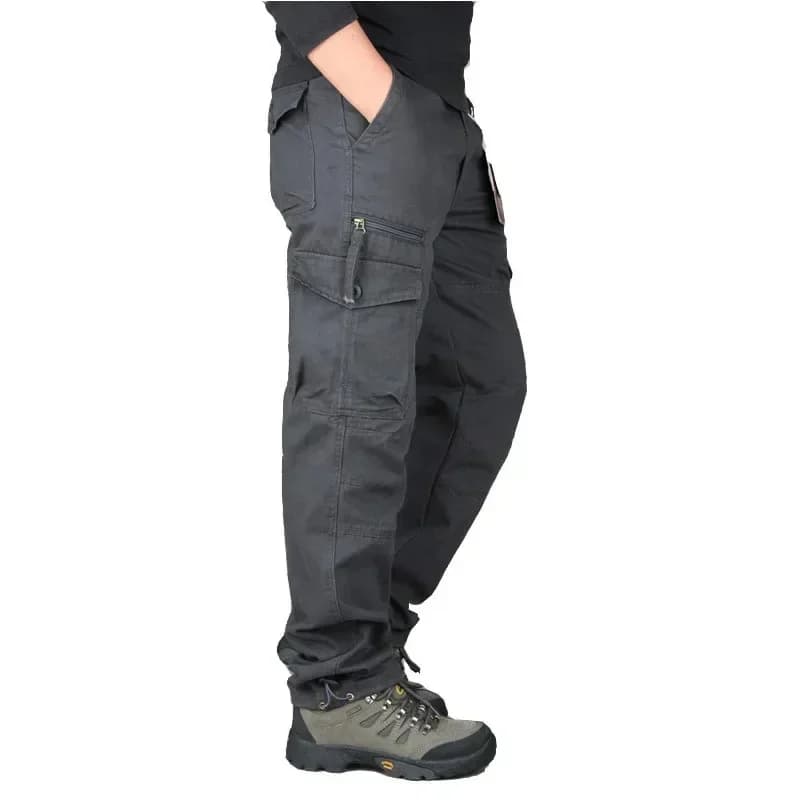 Pantalon baggy homme multi-poches - Coton décontracté - Entraînement pêche travail longue durée