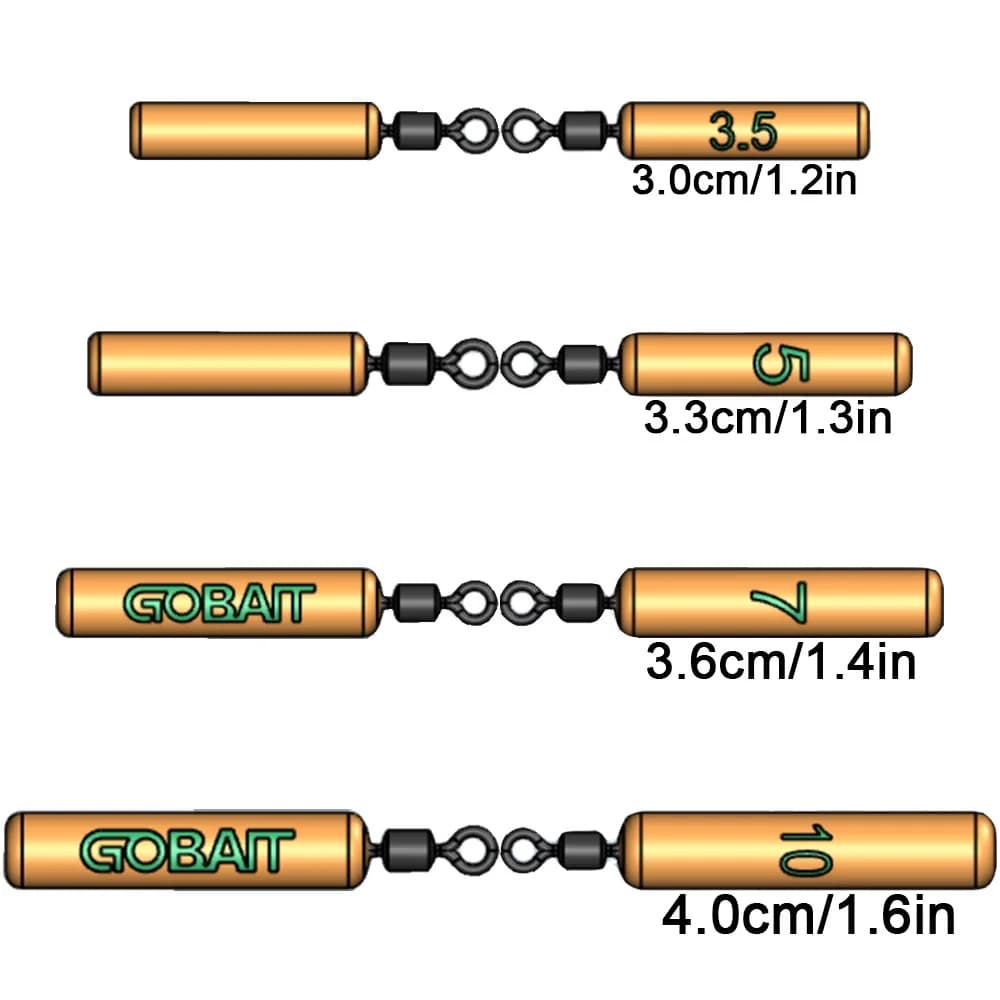 10 plombs GOBAIT 3.5g à 10g - Poids mince pour pêche rapide - Accessoires pêche métalliques