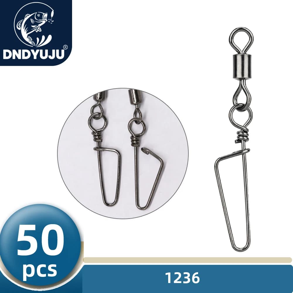 50 roulements à billes avec émerillons pêche à interverrouillage solide, pour leurres et hameçons - accessoires montage