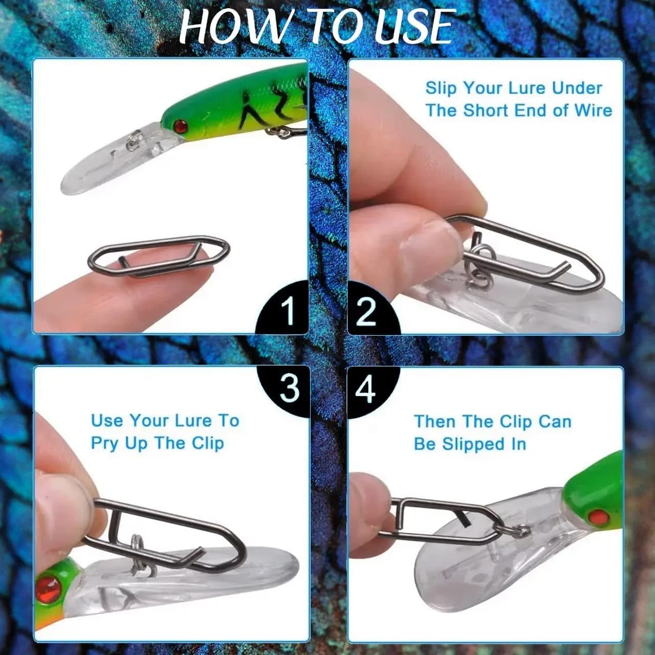 Clips pêche rapides en acier inoxydable noir 50-200 pièces - connecteur ligne leurre haute résistance