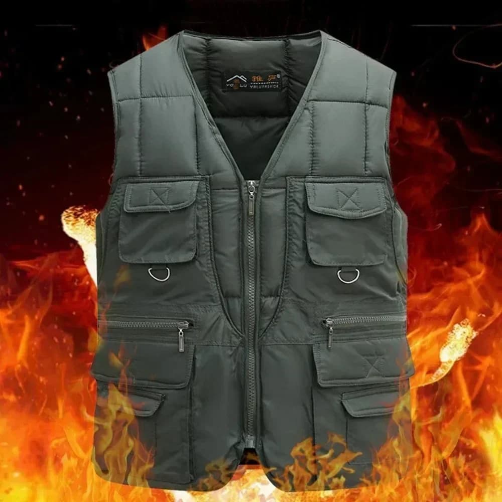 Veste matelassée tactique homme multi-poches hiver - Manteau sans manches léger pour activités outdoor