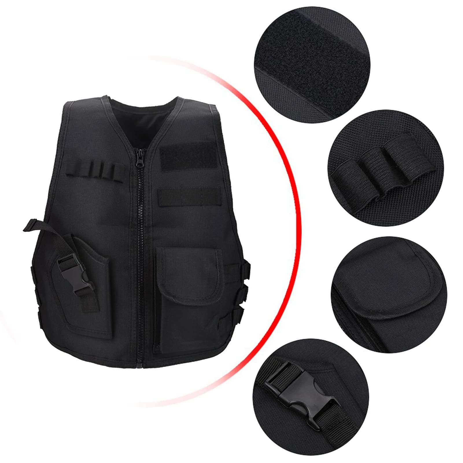 Gilet tactique enfant respirant pour la pêche et les jeux de plein air