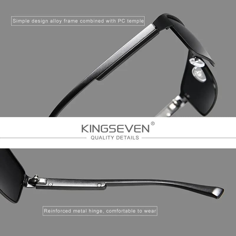 Lunettes de soleil polarisées KINGSEVEN carrées UV400 anti-éblouissement conduite pêche hommes femmes