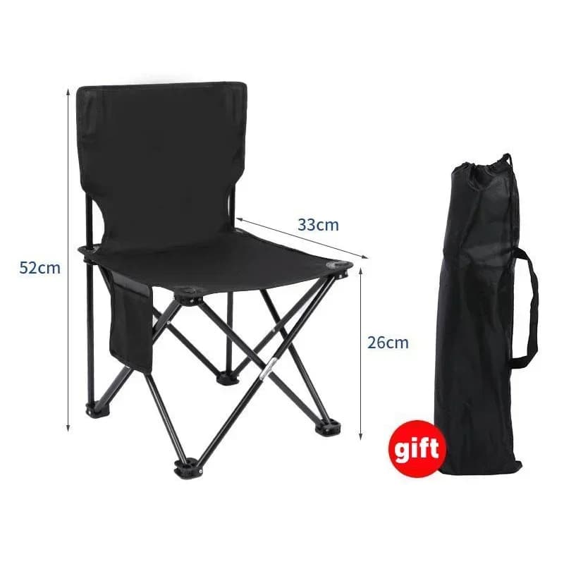 Chaise pliante extérieure portable avec sac de rangement pour camping, pêche et voyages
