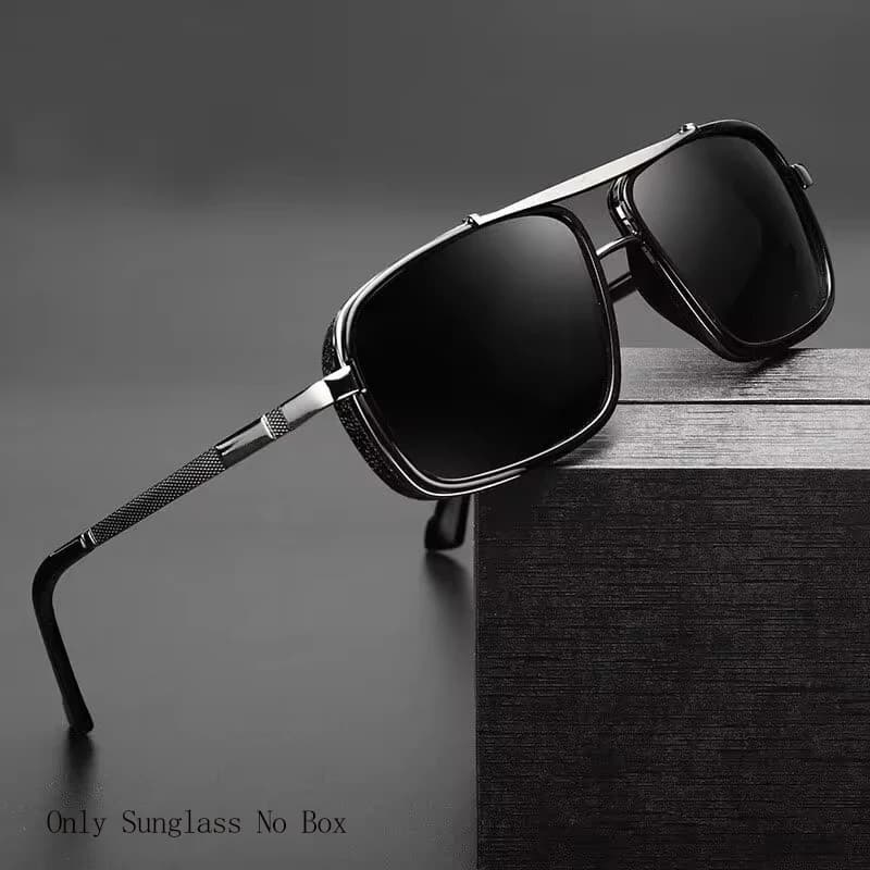 Lunettes de pêche aviateur UV400 pour hommes - Style punk avec double faisceau et protection totale