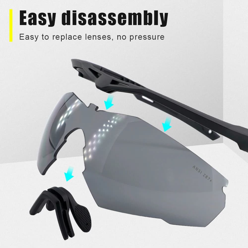 Lunettes tactiques pêche 3 verres anti-vent protection militaire pour pêche tous temps