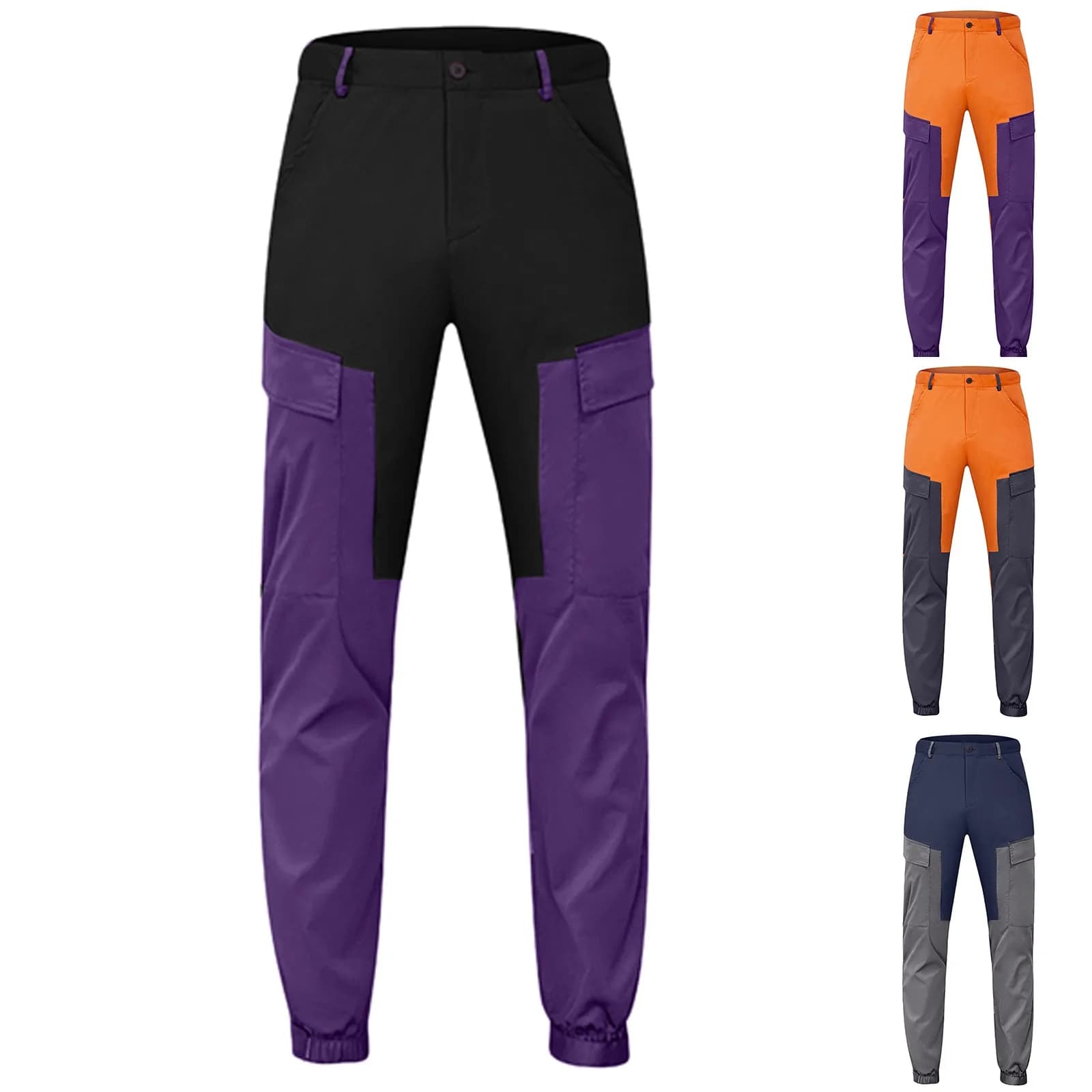 Pantalon cargo deux tons patchwork homme pour pêche jogging travail multi-activités