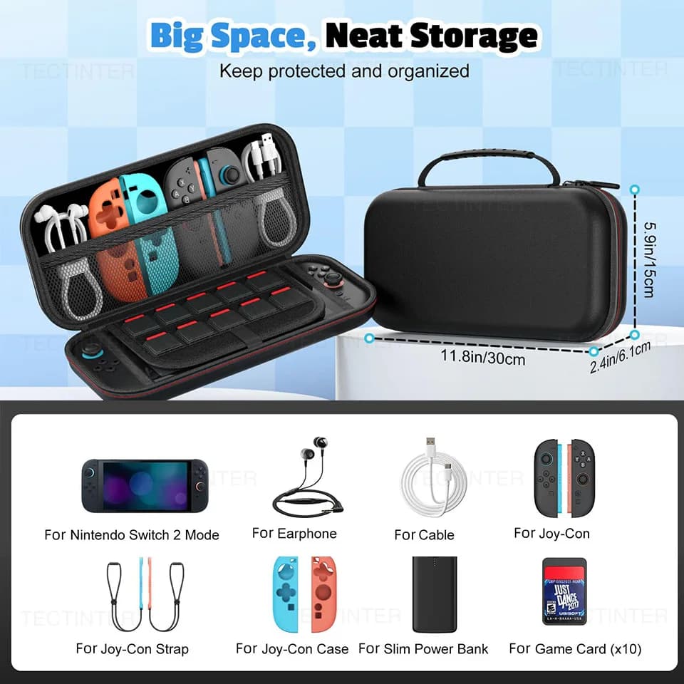 Étui de voyage EVA rigide étanche pour Nintendo Switch 2 - Coque de protection et rangement