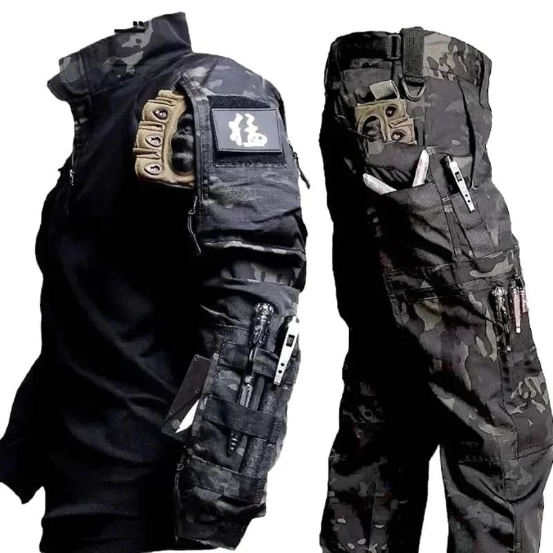 Nouvelle combinaison tactique shirt et pantalon homme - Pêche, airsoft, paintball, tenue d'assaut complète