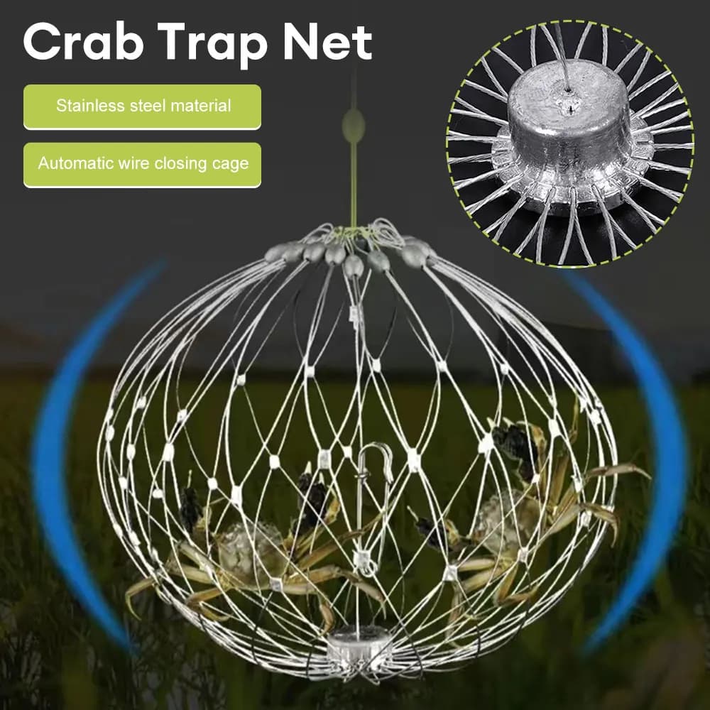 Piège à poissons et crabes automatique en acier pour pêche en mer et eau salée