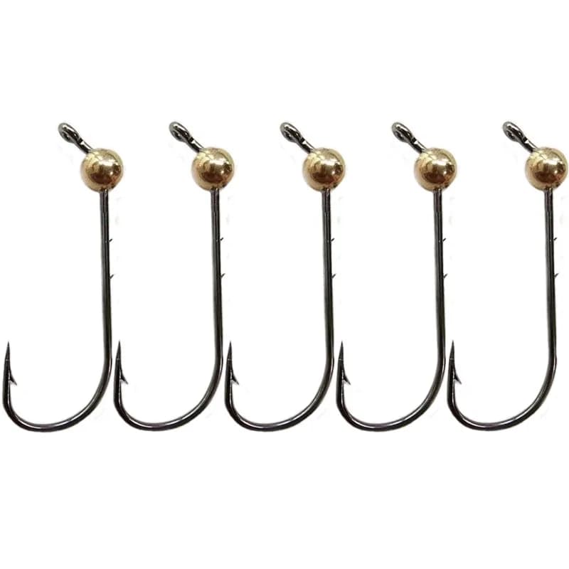Lot de 5 hameçons jig micro 0.5g à 4g tête cuivre pour leurres souples et mini crankbait
