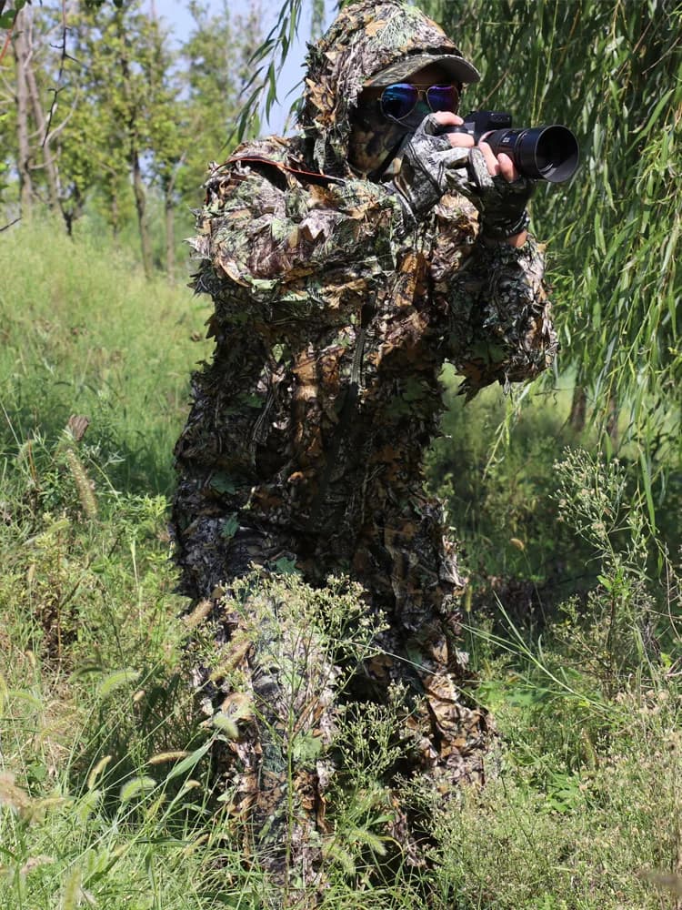 Combinaison chasse camouflage légère 6 en 1 - Tenue feuillue respirante pêche et outdoor