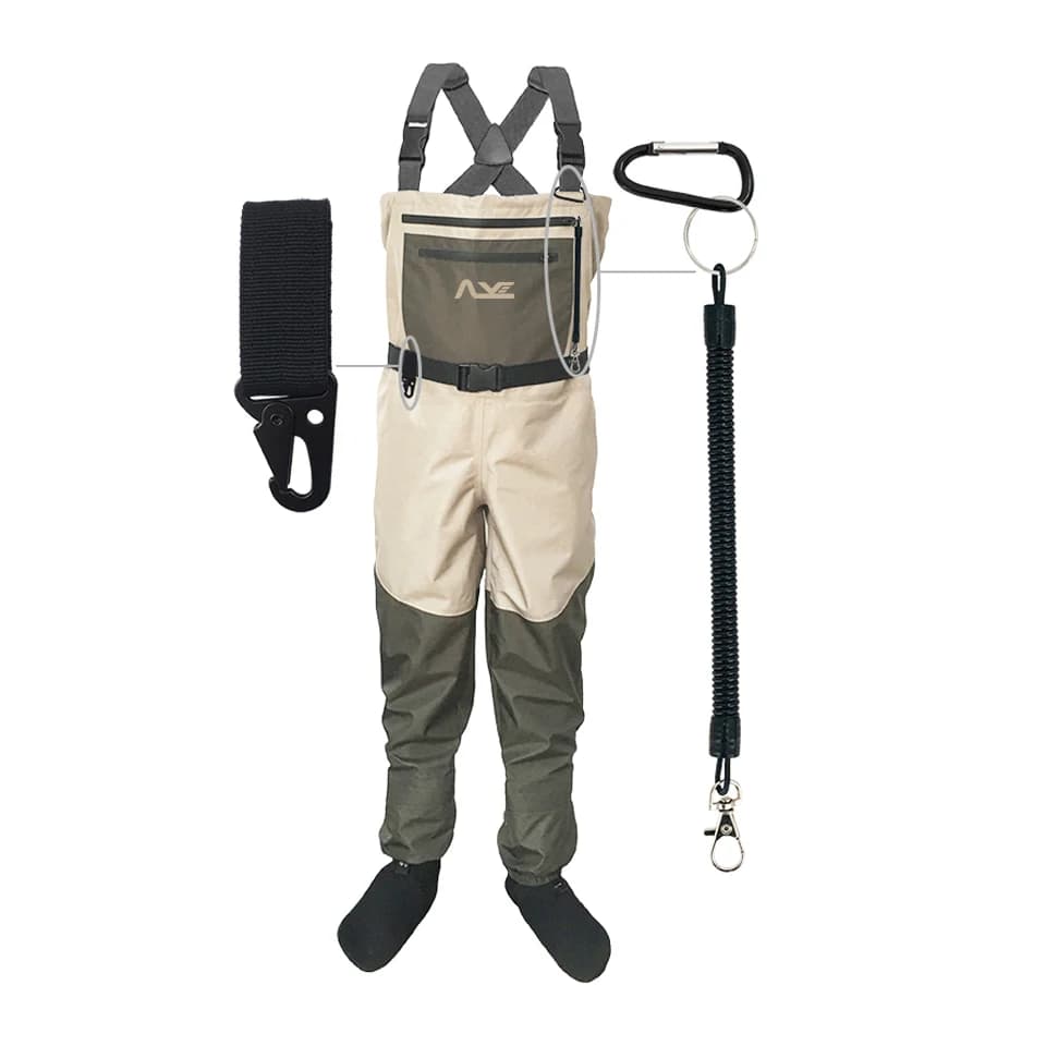 Waders de pêche imperméables homme et femme, avec chaussettes néoprène intégrées pour la pêche à gué