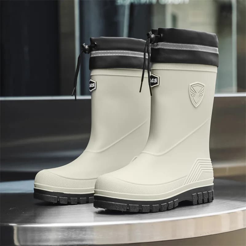 Bottes caoutchouc mi-mollet homme imperméables lavage auto - Bottes de pêche travail botas de lluvia