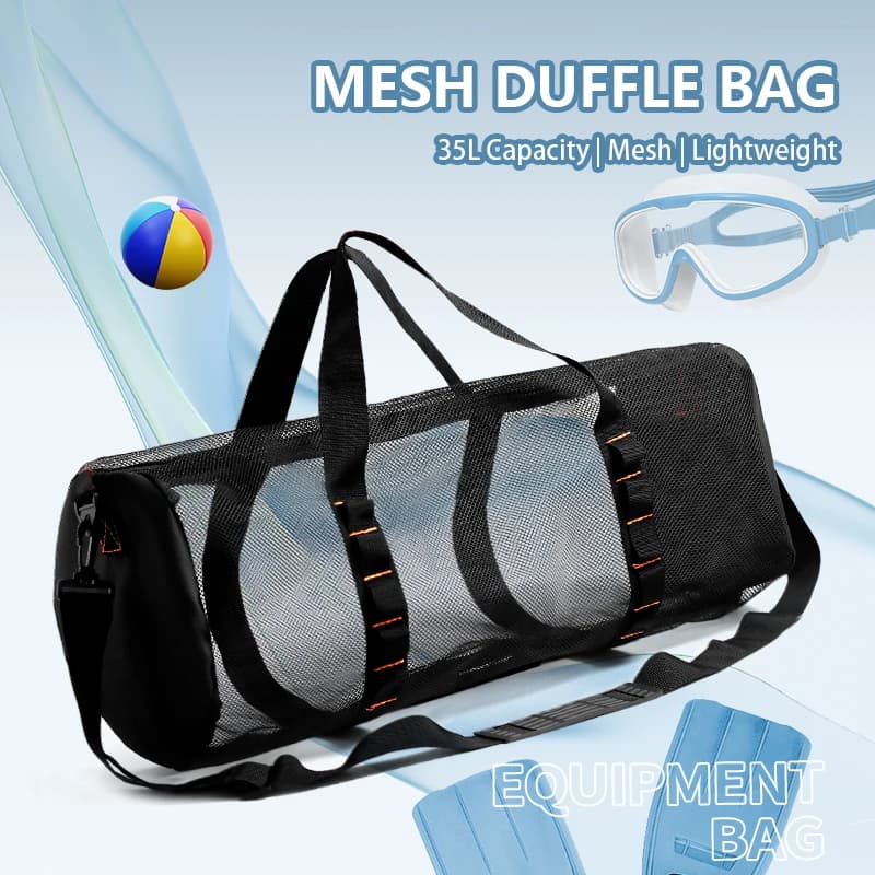 Grand sac filet de plongée pour pêche sous-marine - Duffle mesh extra large pour matériel de pêche humide
