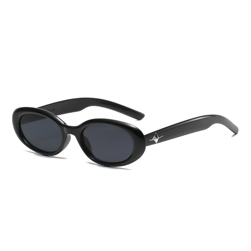 Lunettes Y2K pêche - Style ovale steampunk avec clous pour pêche rétro et tendance