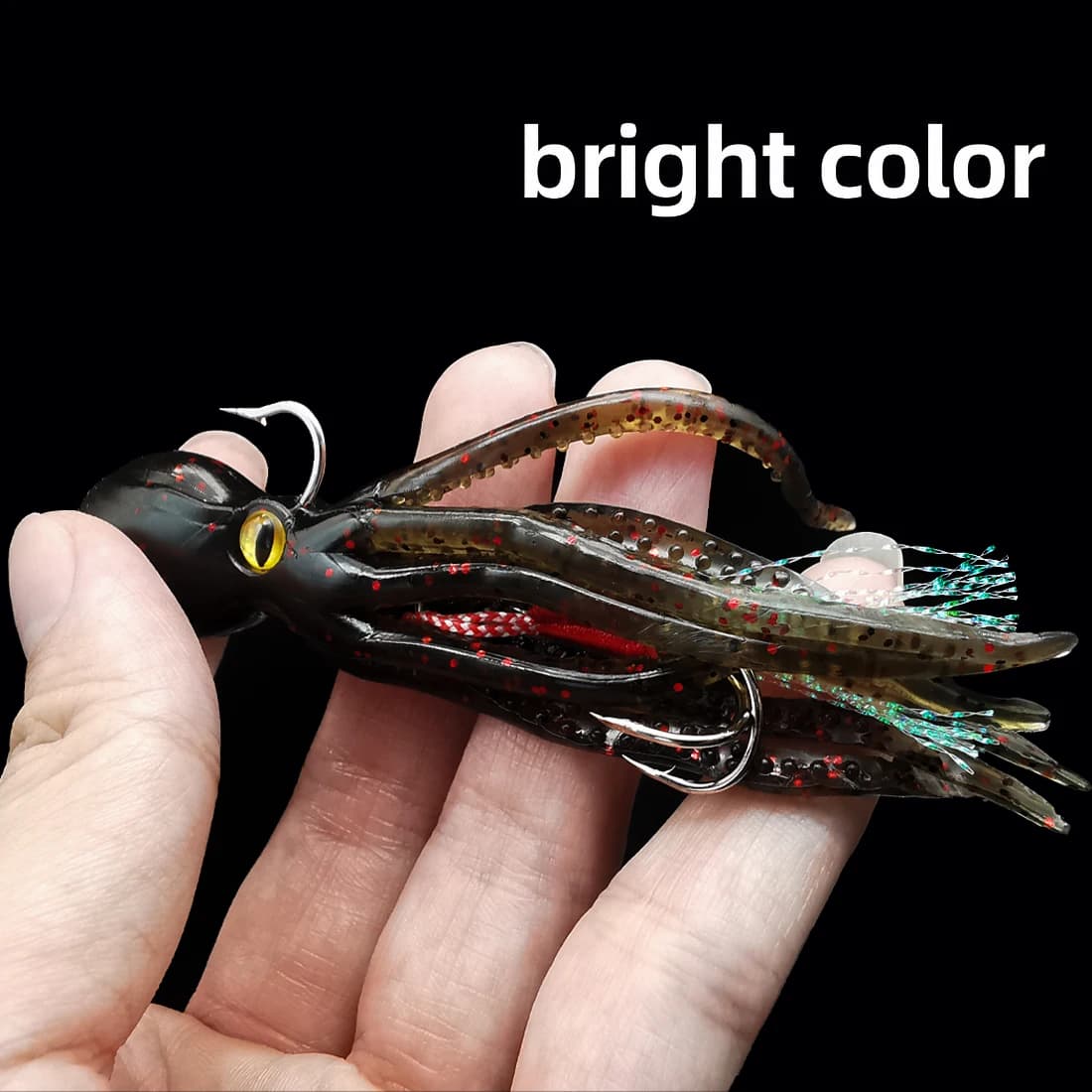Leurre souple calmar lumineux ANFS avec jig plombé - Appât pour trolling saumon, truite, bass