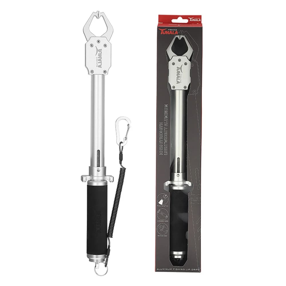 Pince à lèvres pour poissons avec balance intégrée et dragonne alliage aluminium
