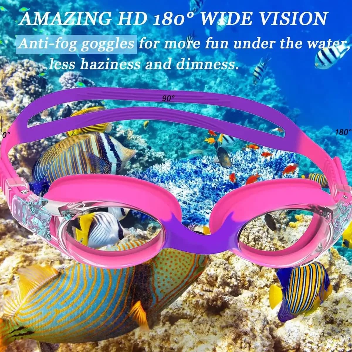 Lunettes de natation enfants haute définition étanches anti-buée silicone best-seller