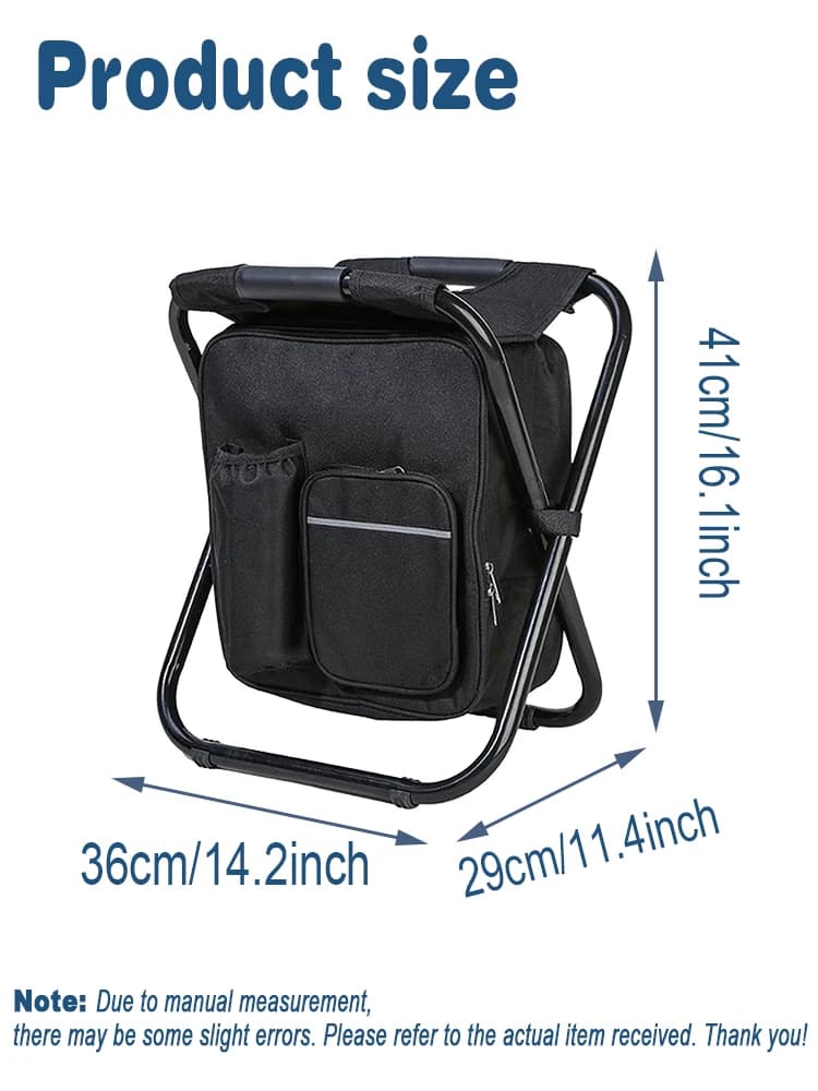 Chaise glacière portable 3-en-1 avec tabouret pliant - Sac à dos rafraîchissant étanche pour pêche