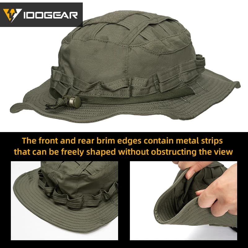Chapeau boonie tactique IDOGEAR ajustable respirant pêche chasse protection solaire jungle