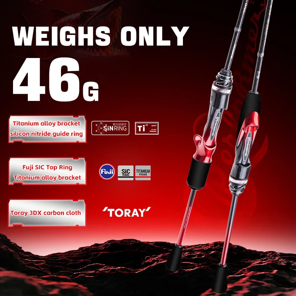 Canne haut de gamme carbone T1100S avec guides Fuji SIC, ultra légère pour pêche spinning et casting
