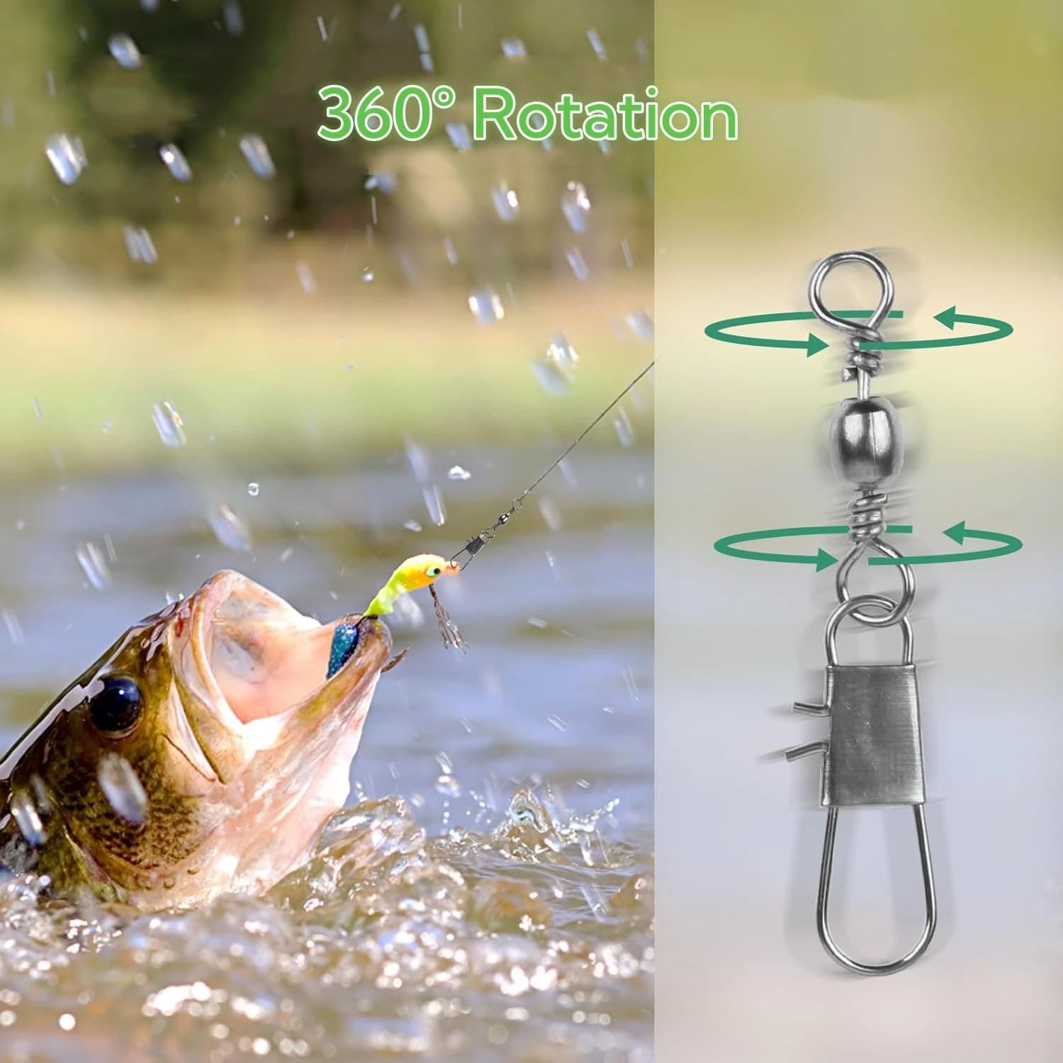 50/200 pièces barrel snap swivels avec roulements à billes pour connexion rapide des leurres pêche