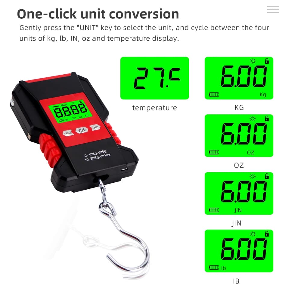 Mini balance électronique portable 50kg étanche pour pêche et voyage précision 5g écran LCD