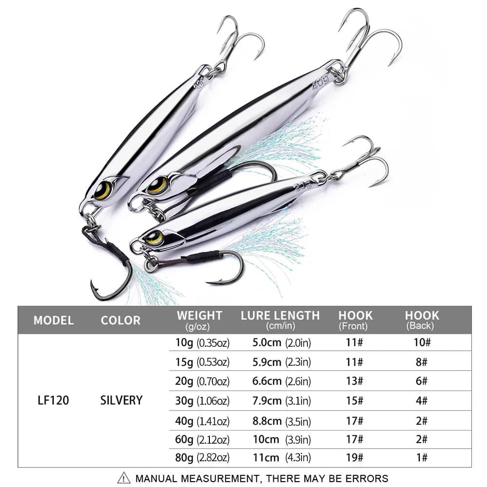 Leurre métal cuillère électrodéposé 10g-80g pour pêcher le maquereau, le bar et les carnassiers