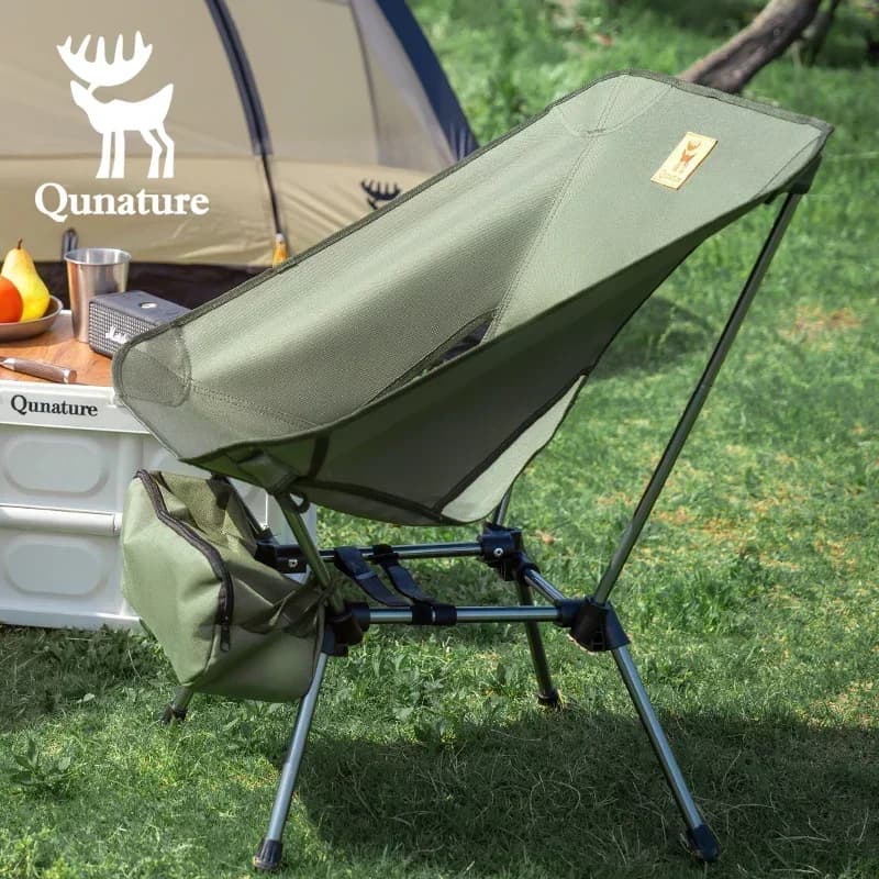 Chaise camping pliable Qunature légère et résistante pour pêche, randonnée et pique-nique en extérieur