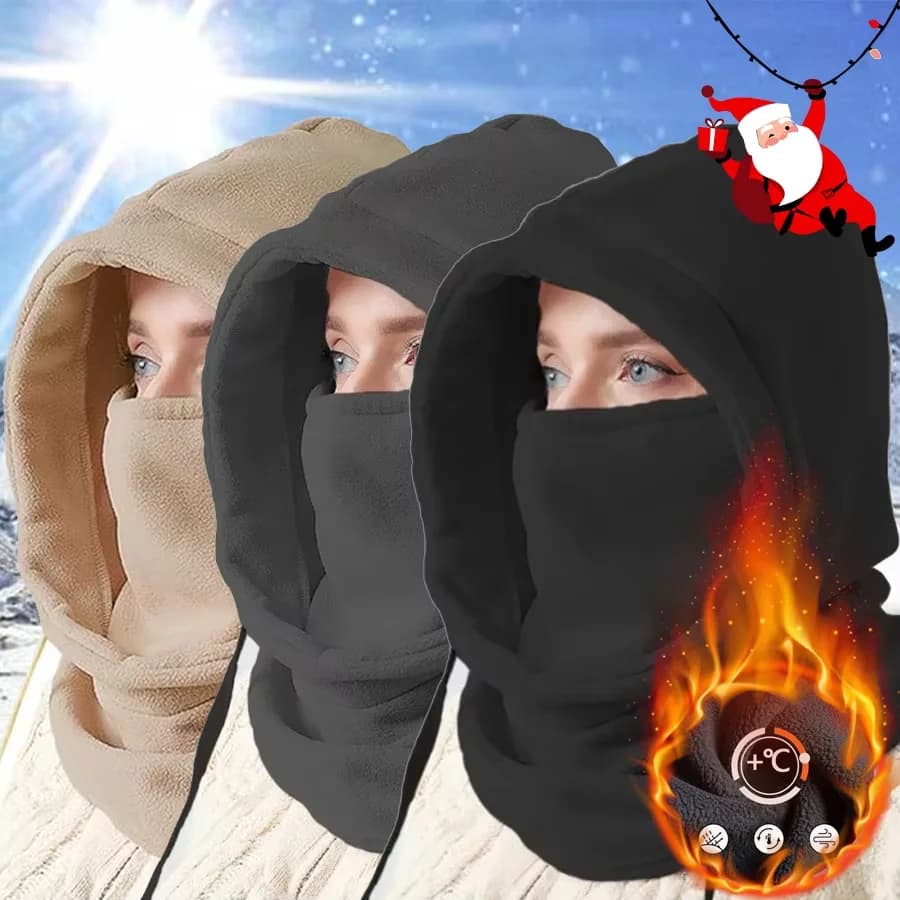 Cagoule hiver pêche ski vélo - Masque facial coupe-vent thermique pour sports d'hiver - Cadeau Noël