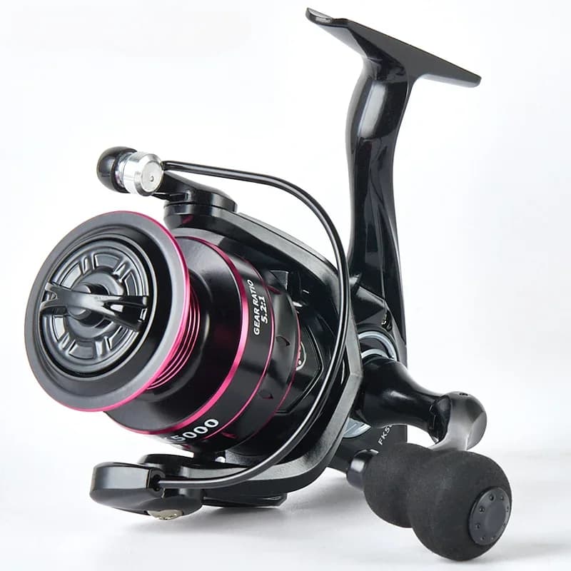 Moulinet spinning 8KG-12KG max drag, carrosserie métal, ratio 5.2:1, pour pêche eau douce et salée