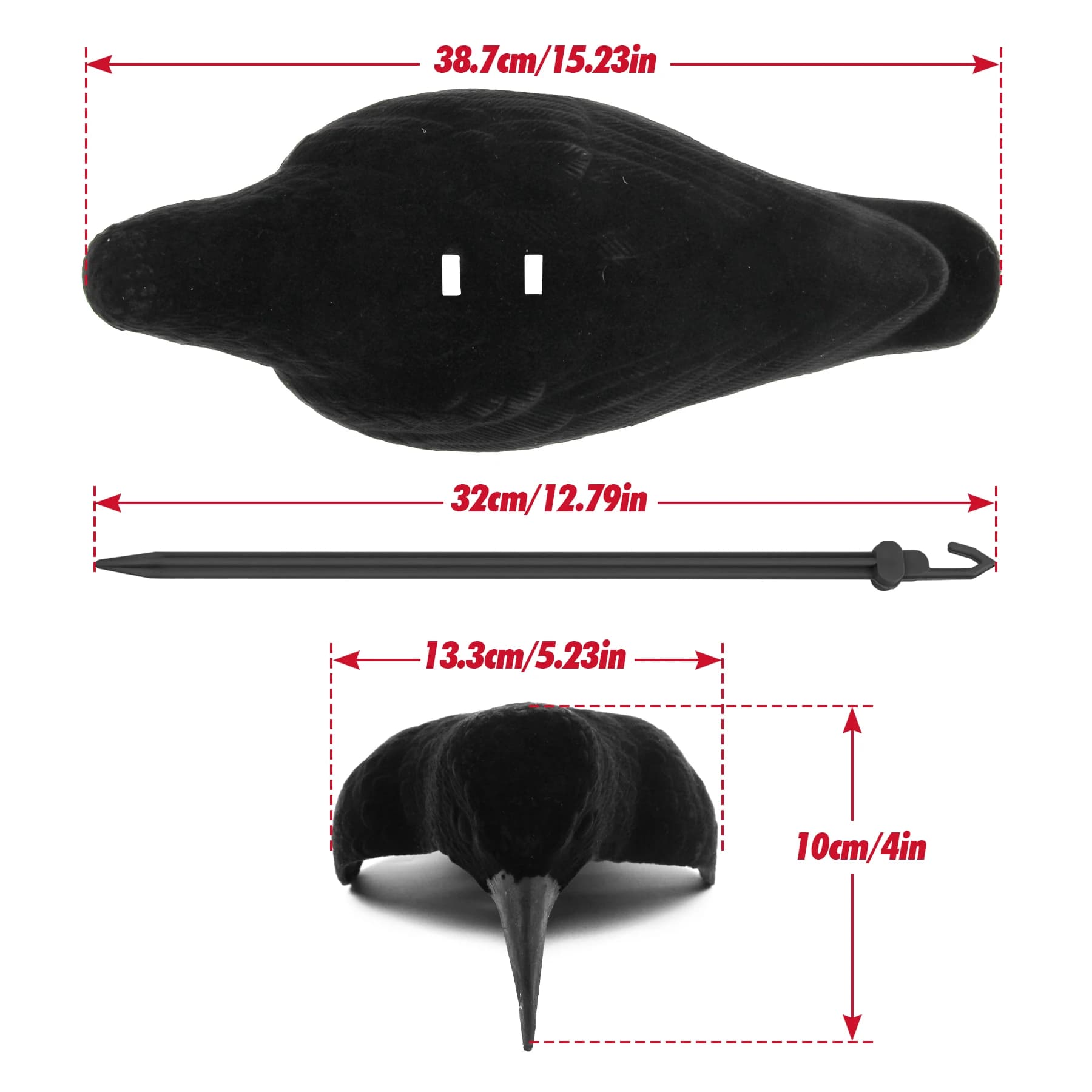 Lot 6 corbeaux leurres plastique noir - Épouvantails jardin effaroucheurs oiseaux décor pelouse chasse